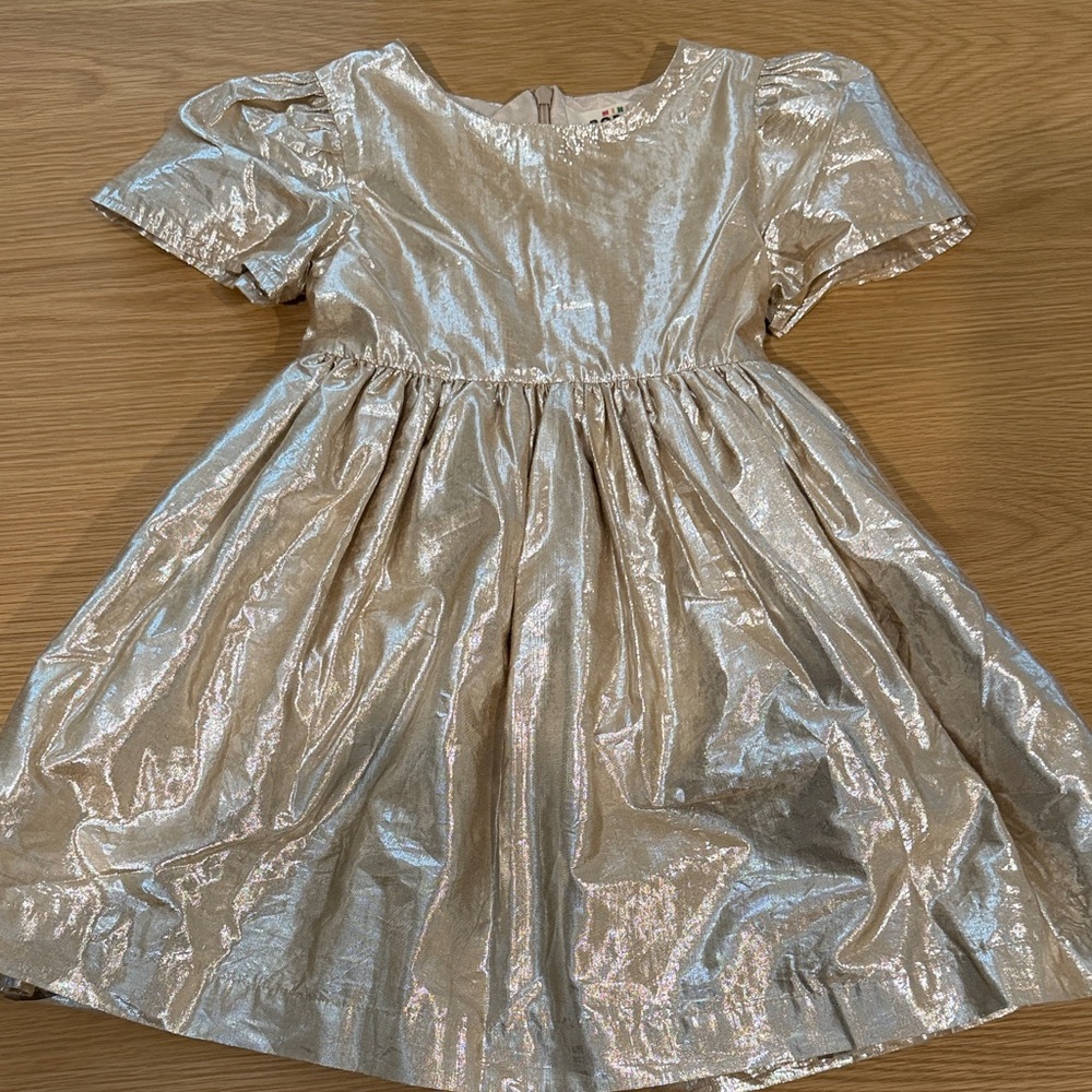 Mini boden gold dress 4-5y